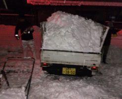 長野市深夜作業　駐車場排雪