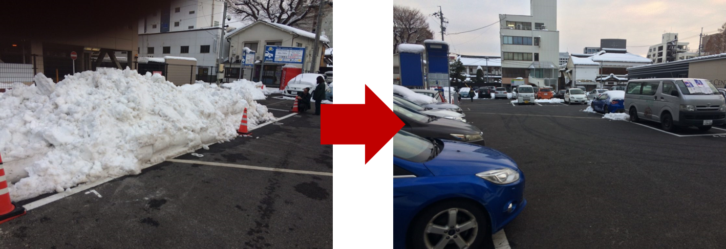 長野市西後町駐車場除雪